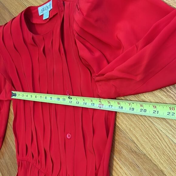 Vintage Argenti Red Silk Dress, 8 - Picture 9 of 11